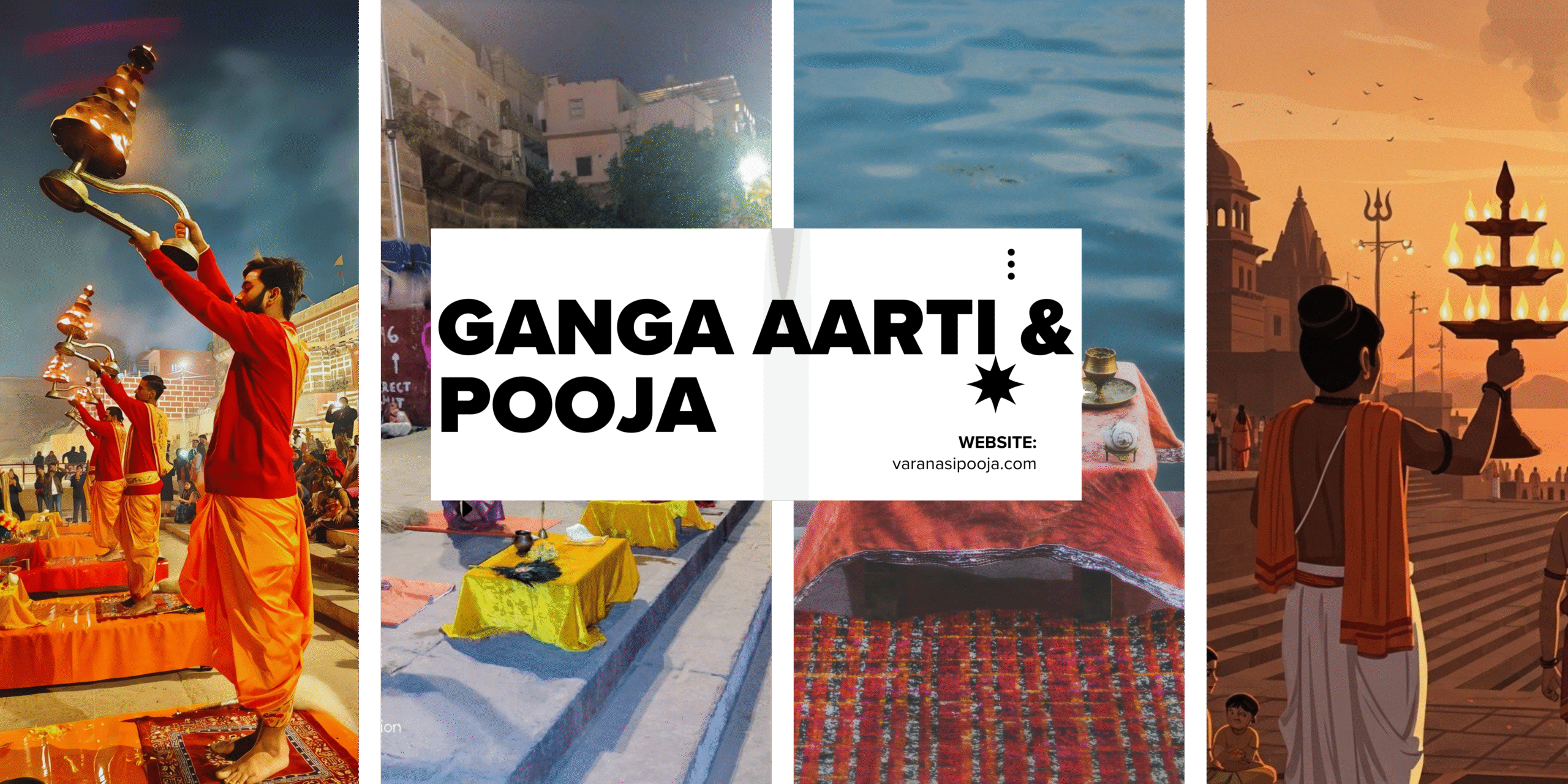 Pandit performing Ganga Puja at Varanasi ghats